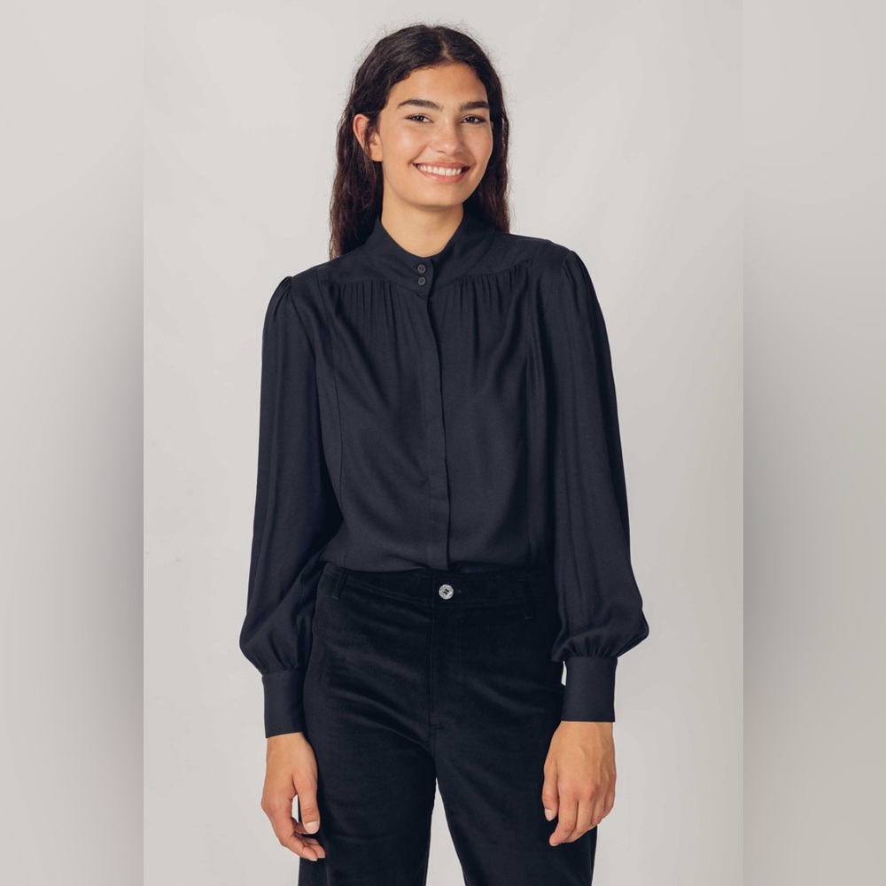 SKFK Blouse Aizaro in navy blue size US 14/EU 44